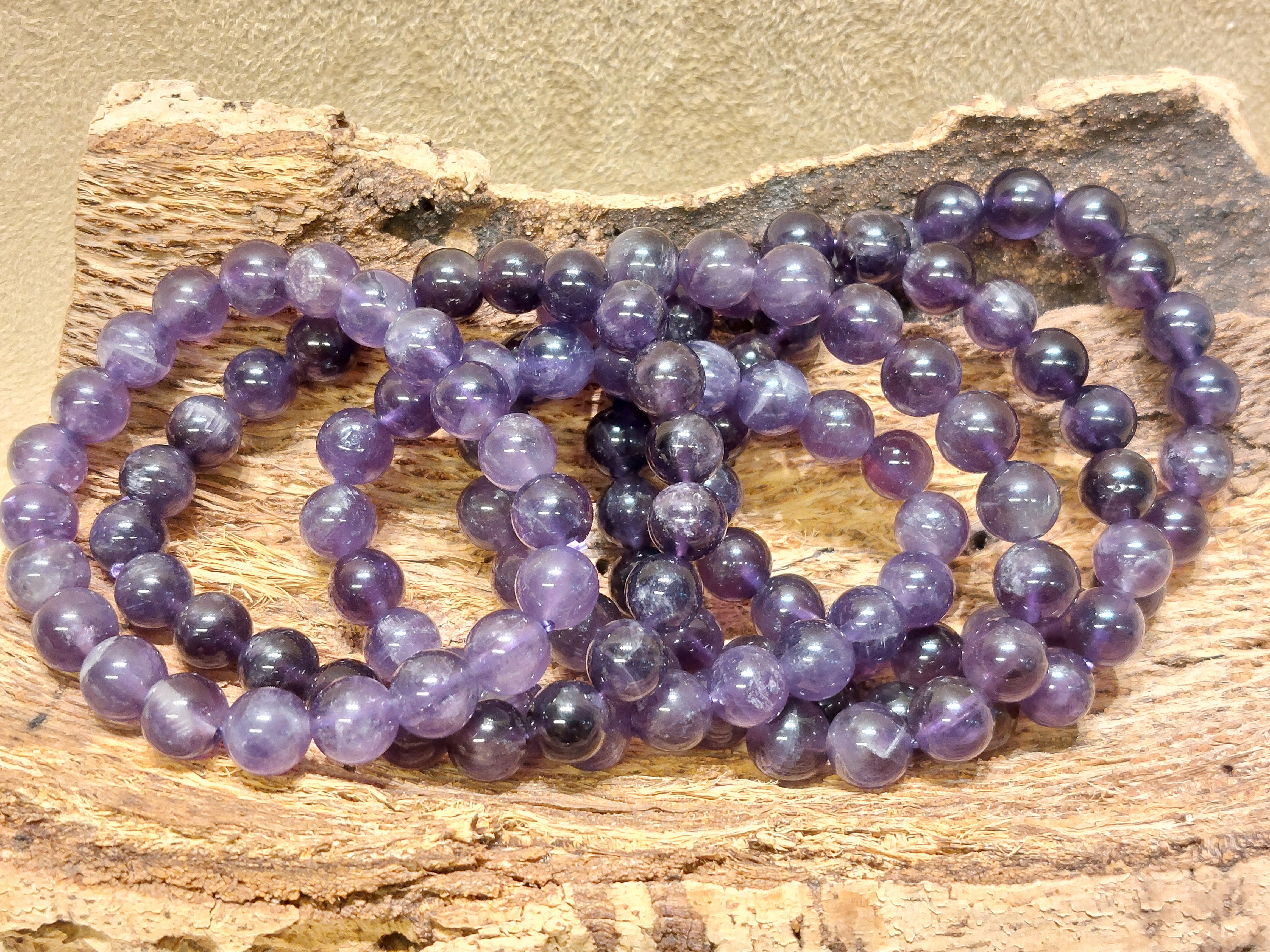 Amethist kogelarmband 9mm