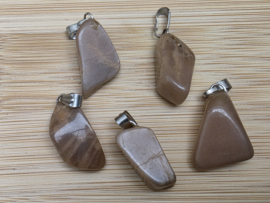 Perzik maansteen hanger