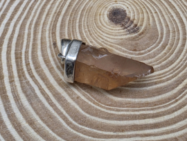 Tangarine kwarts hanger in zilver