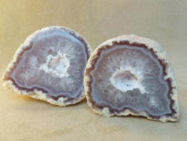 Agaat geode set/paartje