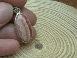 Rhodochrosiet hanger in zilver