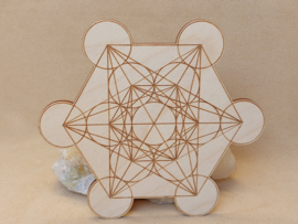 Grid plaat kubus van Metatron 15 cm