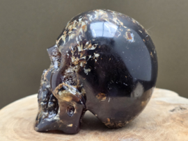 Blauwe amber human skull