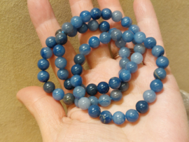 Blauwe kwarts kogelarmband 8 mm