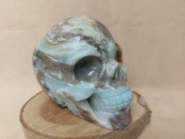 Blue carribean calciet human skull