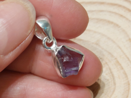 Amethist hanger in zilver ruw