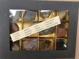 Verzameldoos met 12 ruwe stenen