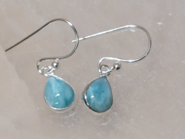 Larimar oorbellen in zilver