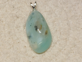 Blauwe andesopaal hanger met zilveren oogje