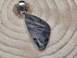 Toermalijn in kwarts hanger in zilver