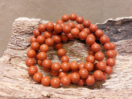 Rode jaspis kogel armband 8 mm