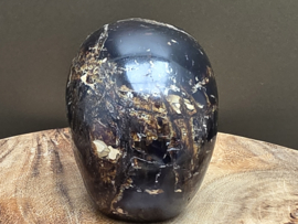 Blauwe amber human skull