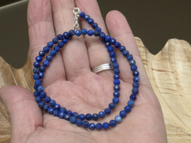 Lapis lazuli ketting facet geslepen