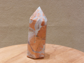 Roze chalcedoon in kwarts punt
