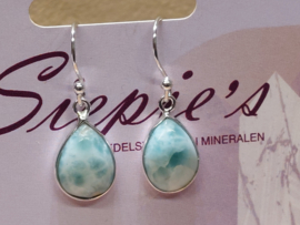 Larimar oorbellen in zilver