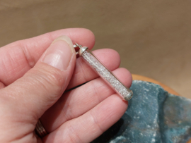 Herkimer diamantjes in glazen buisje hanger