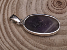Amethist hanger in zilver ruw