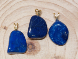 Lapis lazuli hanger met goldplated oogje