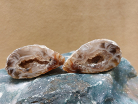 Agaat geode set/paartje