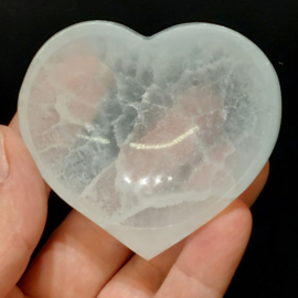 Seleniet/satijnspaat schaaltje in hartvorm