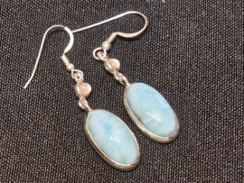 Larimar oorbellen in zilver