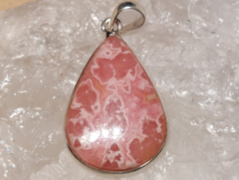 Rhodochrosiet hanger in zilver