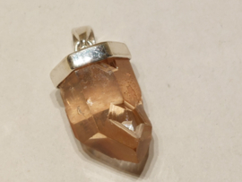 Tangarine kwarts hanger in zilver