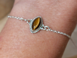 Tijgeroog armband van zilver