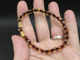 Barnsteen armband facet geslepen