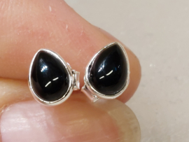 Onyx oorbellen in zilver