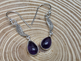 Amethist oorbellen in zilver