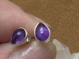 Amethist oorbellen in zilver