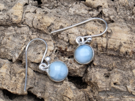 Larimar oorbellen in zilver