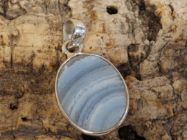 Chalcedoon of blue lace agaat hanger in zilver