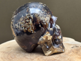 Blauwe amber human skull