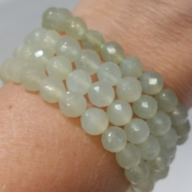 Jade kogelarmband 8 mm facet geslepen