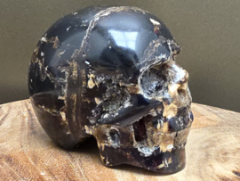 Blauwe amber human skull