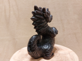 Zilver obsidiaan draak full body met hart