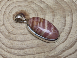 Rhodochrosiet hanger in zilver