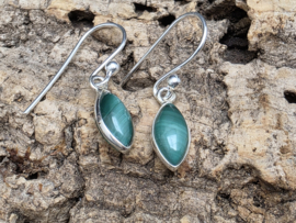 Malachiet oorbellen in zilver