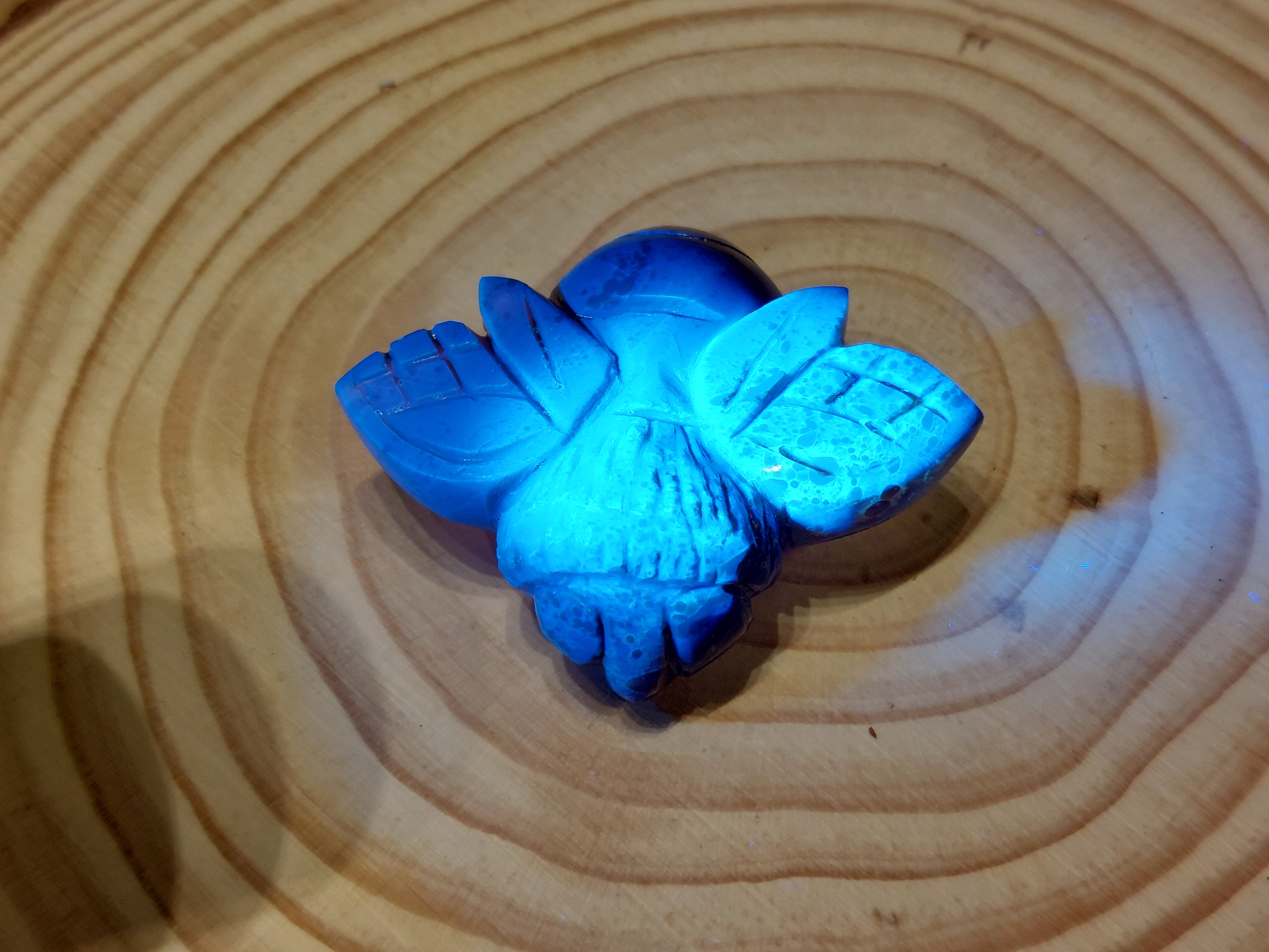 Blauwe amber bij