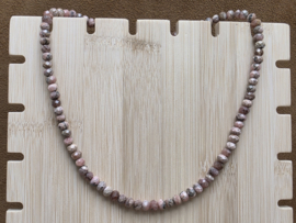 Rhodochrosiet ketting facet geslepen met zilveren sluiting