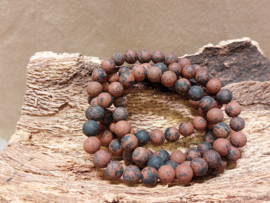 Mahonie obsidiaan kogel armband 8 mm mat