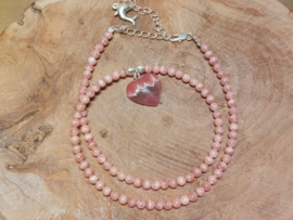 Rhodochrosiet ketting met hanger