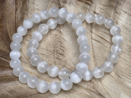 Seleniet/satijnspaat armband 8 mm