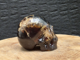 Blauwe amber human skull