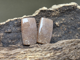 Zonnesteen cabochons set van 2