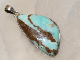 Chrysopraas hanger in zilver