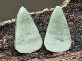 Serpentijn cabochons set van 2