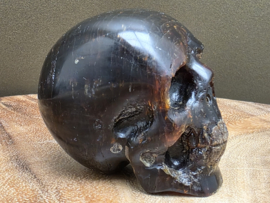 Blauwe amber human skull